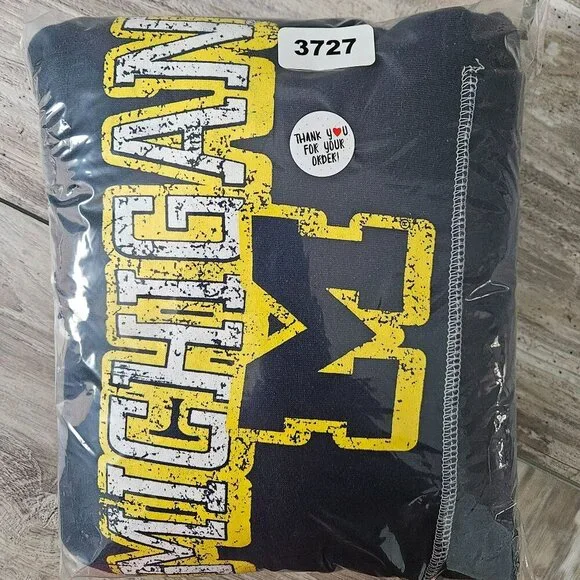 University Of Michigan Wolverines NCAA Navy Blue Hoodie By Pro Edge Jr XL / W M - Picture 13 of 16